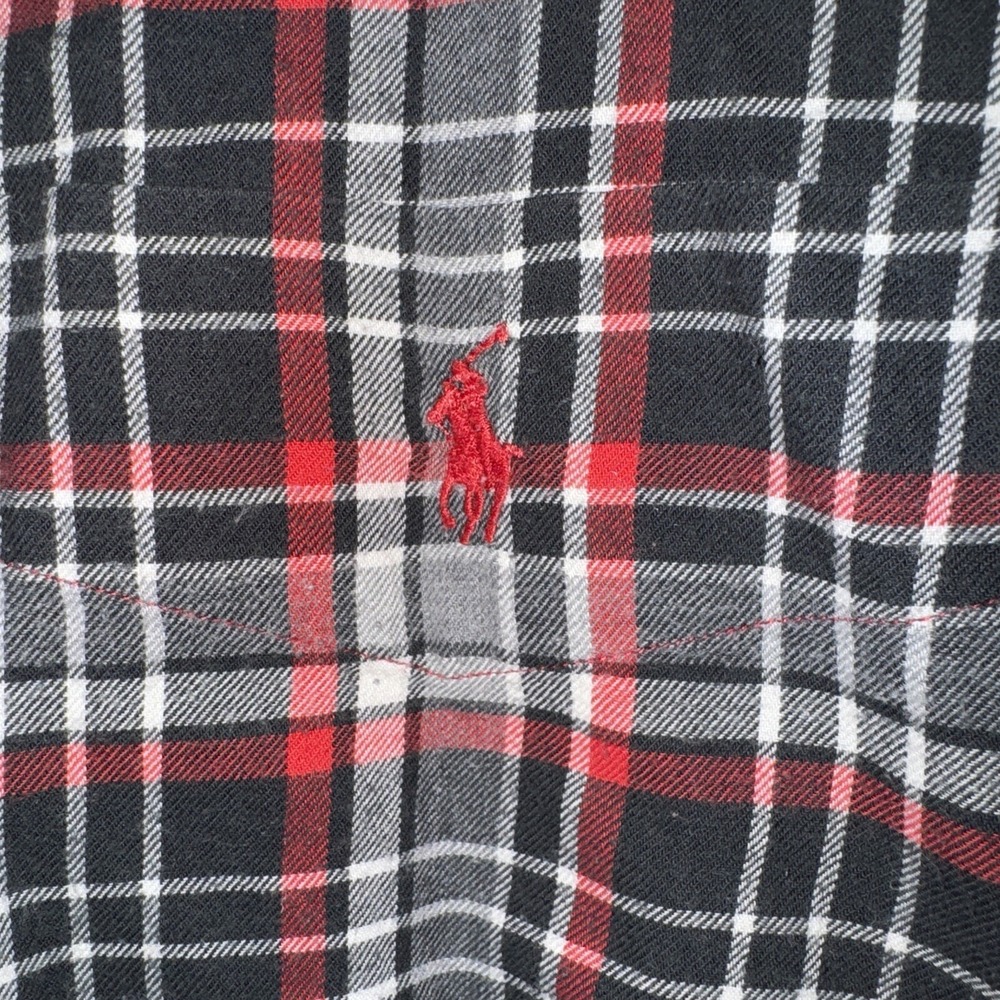 Polo Ralph Lauren Mens Blaire Button Down Shirt Black Red Plaid Long Sleeve Sz L - Picture 2 of 6